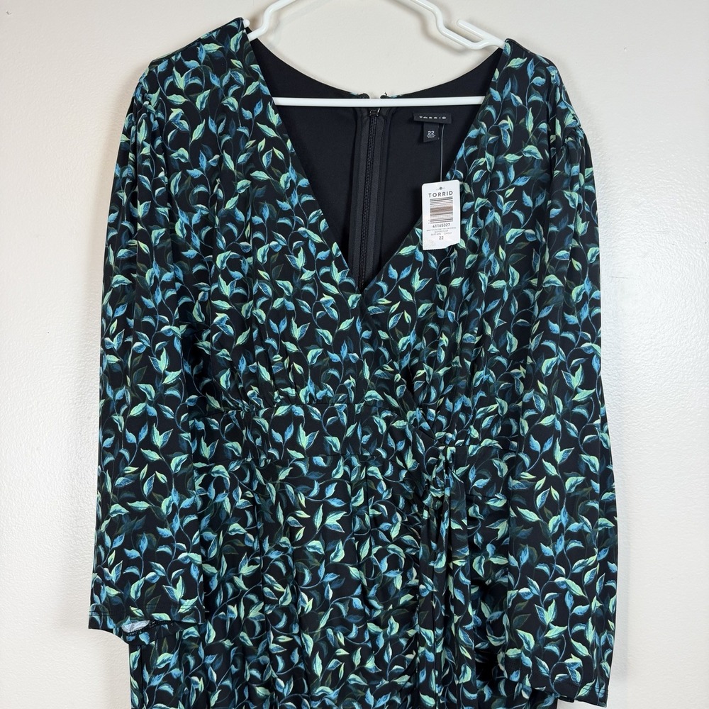Torrid Womens Maxi Dress Size 22 Studio Knit Hi Low Watercolor Ruched NWT Sexy